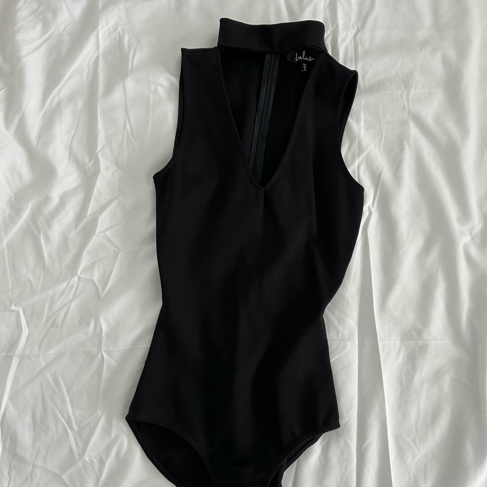 Lulus Black Sleeveless Bodysuit